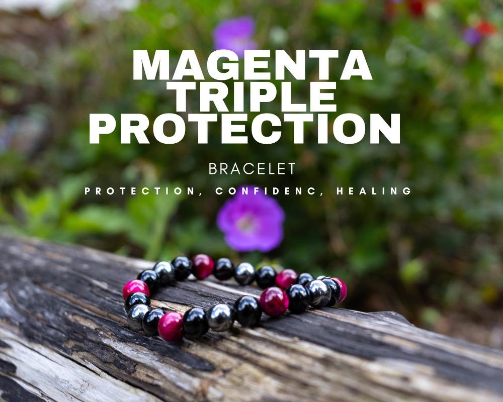 Magenta triple Protection Bracelet